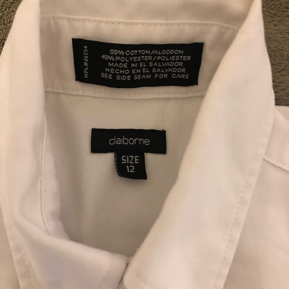 Boys white Claiborne button down shirt - Picture 3 of 4